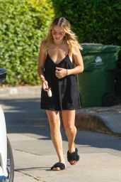 Margot Robbie in a Black Mini-Dress - Los Angeles 07/05/2020