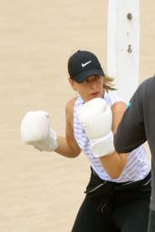 Maria Sharapova - Grueling Workout on the Beach in LA 07/29/2020