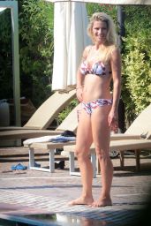 Michelle Hunziker in a Bikini at a Pool in Milano 07/03/2020