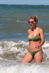 Michelle Hunziker in a Green Bikini 07/04/2020
