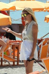 Michelle Hunziker in Summer Outfit - Beach in Varigotti 06/19/2020