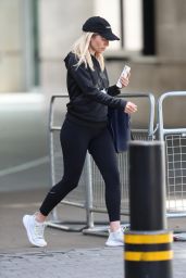 Mollie King Casual Style - Exit BBC Studios in London 07/05/2020