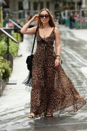 Myleene Klass in a Plunging Leopard Print Maxi Dress - Smooth FM in London 07/06/2020