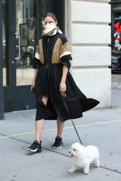 Olivia Palermo - Walking Her Dog in NYC 07/16/2020