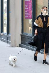 Olivia Palermo - Walking Her Dog in NYC 07/16/2020