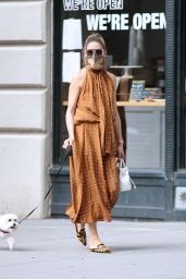Olivia Palermo - Walking Her Dog in NYC 07/23/2020