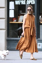 Olivia Palermo - Walking Her Dog in NYC 07/23/2020
