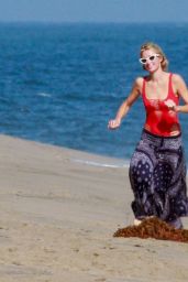 Paris Hilton in a Swimsuit - Beach in Malibu 07/27/2020