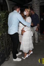 Paris Hilton in a White Dress - Madeo Restaurant in Beverly Hills 06/30/2020