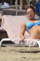 Sam Faiers in a Blue Bikini on Holiday in Spain 07/22/2020