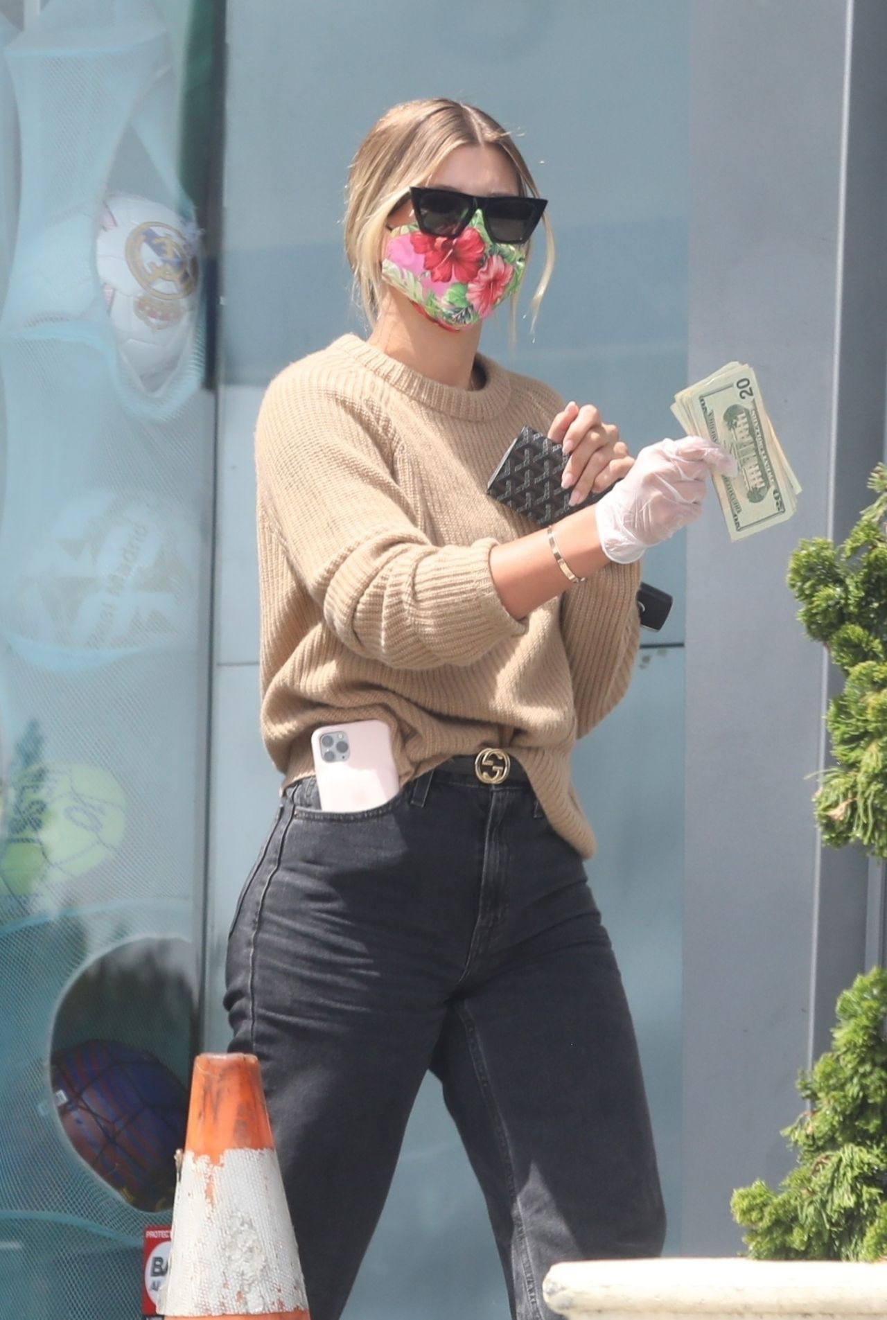 Sofia Richie in a Pair of High-Waisted Black Jeans at Chevron Gas ...