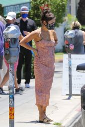 Vanessa Hudgens in Orange Dress - Los Angeles 07/03/2020