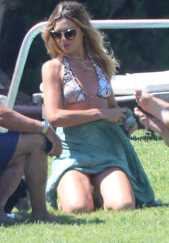 Abbey Clancy in a Frilly Bikini in Sardinia 08/20/2020