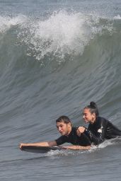Dua Lipa - Boogie Boarding and Surfing in Malibu 08/20/2020
