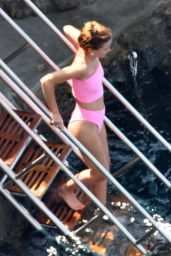 Emma Watson in a Bikini at a Beach in Positano 08/07/2020
