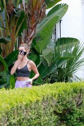 Hailey Bieber Wears Vest Top and Shorts - LA 08/19/2020