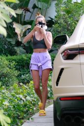 Hailey Bieber Wears Vest Top and Shorts - LA 08/19/2020
