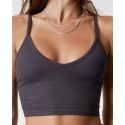 Joah Brown Strappy Crop Tank in Charcoal