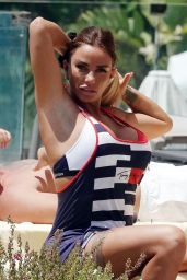 Katie Price in a Designer Bikini - Relaxing Poolside in Turkey 07/29/2020