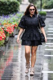 Kelly Brook in a Mini Dress at Heart Radio in London 08/19/2020