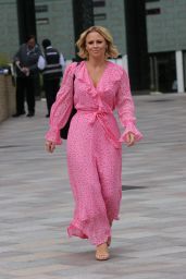 Kimberley Walsh in Heart Patterned Summer Dress in London 08/23/2020