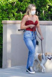 Olivia Holt - Walking Her Dog in Studio City 08/14/2020