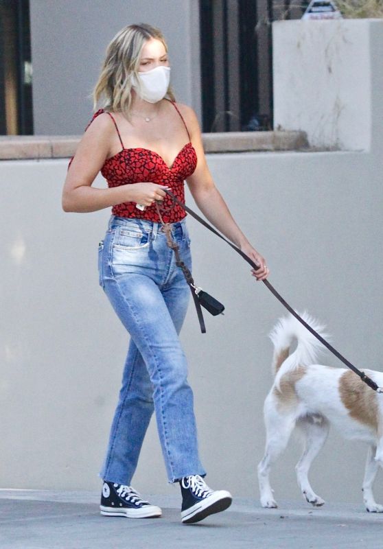 Olivia Holt - Walking Her Dog in Studio City 08/14/2020
