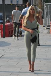 Paige Turley in a Gray Outfit in Manchester 08/14/2020