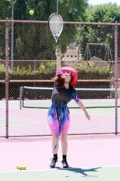 Phoebe Price on the Tennis Courts in Los Angeles 08/11/2020