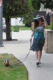 Phoebe Price - Walking Her Dog Henry in LA 08/17/2020