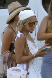 Rita Ora in a White Dress in Ibiza 08/05/2020