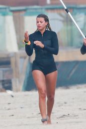Sofia Richie in Black Wetsuit in Malibu 08/21/2020