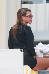 Sofia Richie in Black Wetsuit in Malibu 08/21/2020