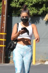 Vanessa Hudgens in a Workout Top - Heads to the Gym in LA 08/15/2020