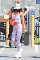 Vanessa Hudgens in Colorful Workout Pants - West Hollywood 08/18/2020