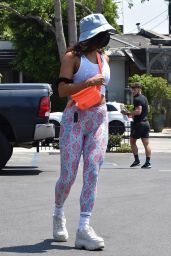 Vanessa Hudgens in Colorful Workout Pants - West Hollywood 08/18/2020