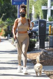 Vanessa Hudgens in Crop Top and Leggings - West Hollywood 08/26/2020