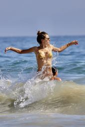 Alessandra Ambrosio in a Bikini on the Beach in LA 09/05/2020