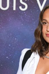 Alicia Vikander attends the Louis Vuitton Stellar Jewelry Cocktail