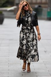 Amanda Holden in a Floral Monochrome Dress - London 09/03/2020