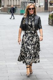 Amanda Holden in a Floral Monochrome Dress - London 09/03/2020