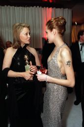 Angelina Jolie and Gillian Anderson - Miramax Golden Globe 1999 Party 
