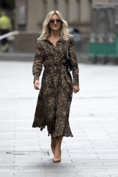 Ashley Roberts in a Leopard Print Maxi Dress - London 09/04/2020
