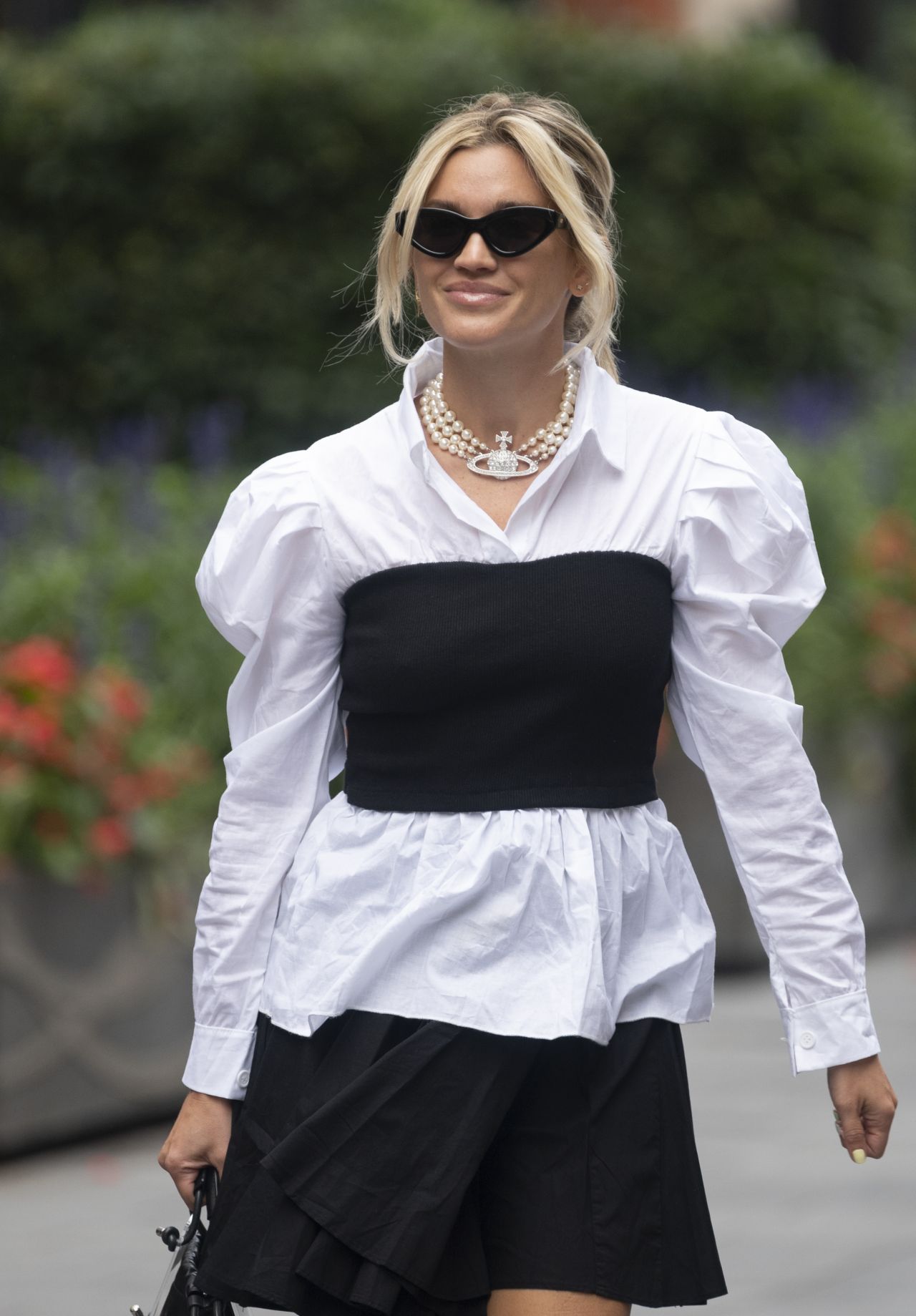 Ashley Roberts in a Monochrome Shirt Dress - London 09/07/2020 • CelebMafia