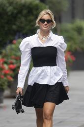 Ashley Roberts in a Monochrome Shirt Dress - London 09/07/2020