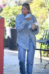 Elsa Hosk in Double Denim - Getting Coffee and Pastries in LA 09/06