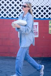 Elsa Hosk in Double Denim - Getting Coffee and Pastries in LA 09/06