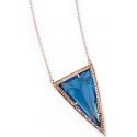 Jacquie Aiche Triangle Blue Topaz Crystal Bezel Necklace
