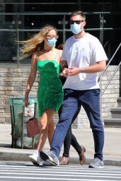 Jennifer Lawrence in a Green Dress - New York 09/05/2020