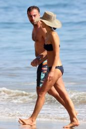 Jordana Brewster in a Blue Bikini - Beach in Malibu 09/10/2020